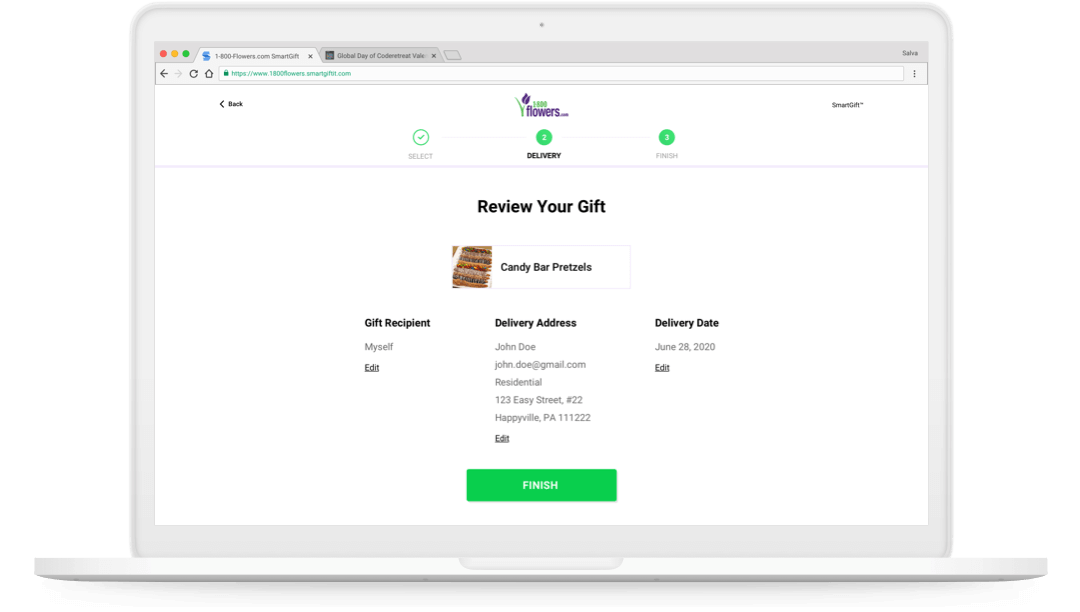 Wrapped gift with welcome message