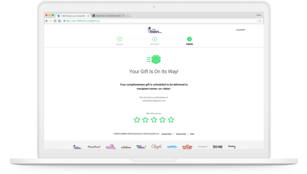 Wrapped gift with welcome message