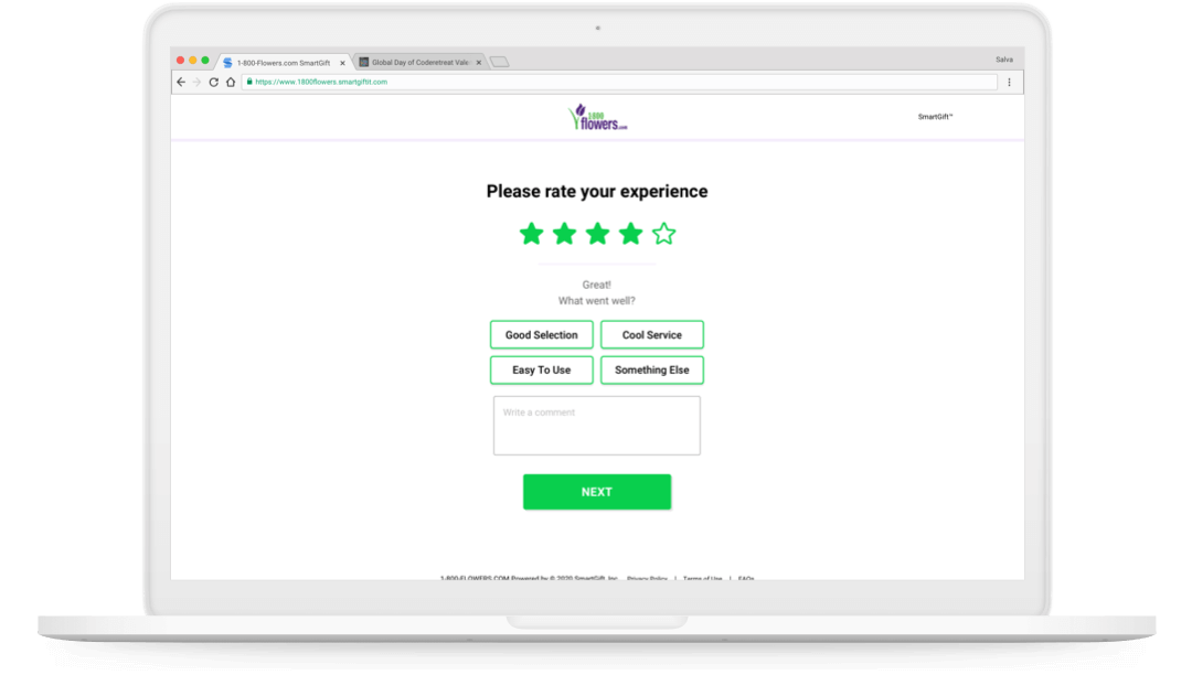 Wrapped gift with welcome message