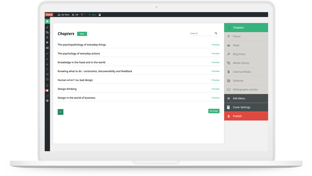 Tome: Custom admin panel