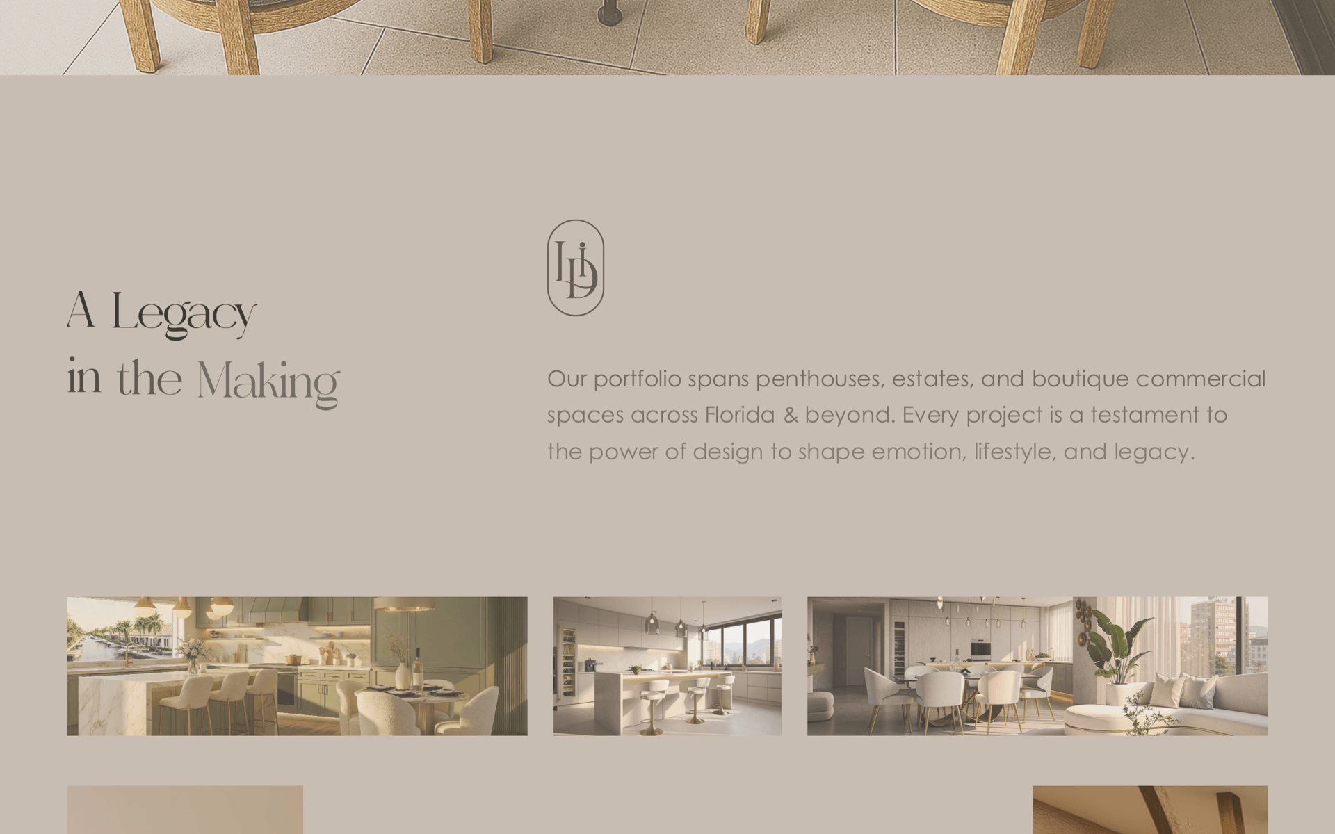 A Legacy in the Making, portfolio grid with interior photography