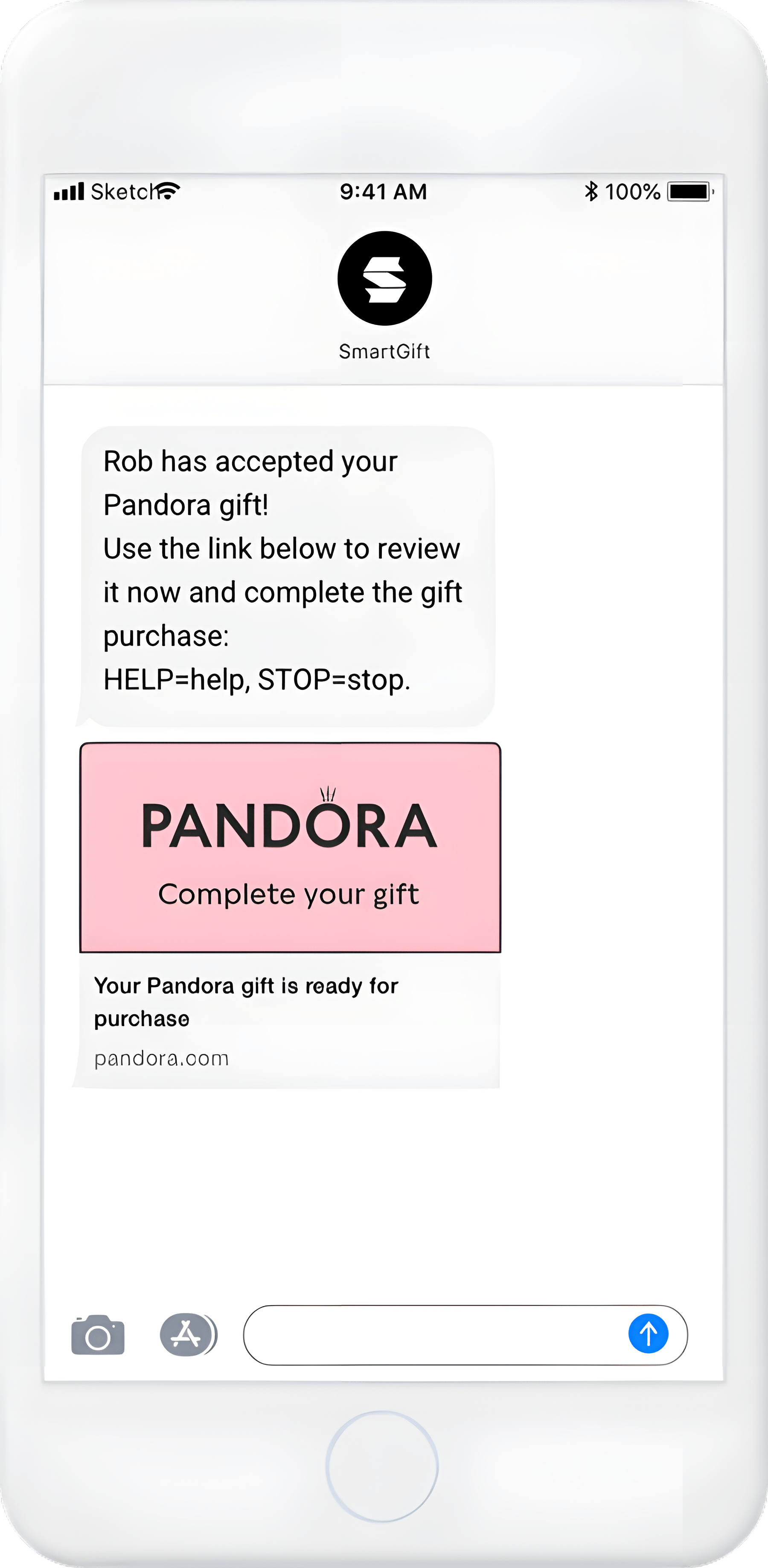 SmartGift SMS notification