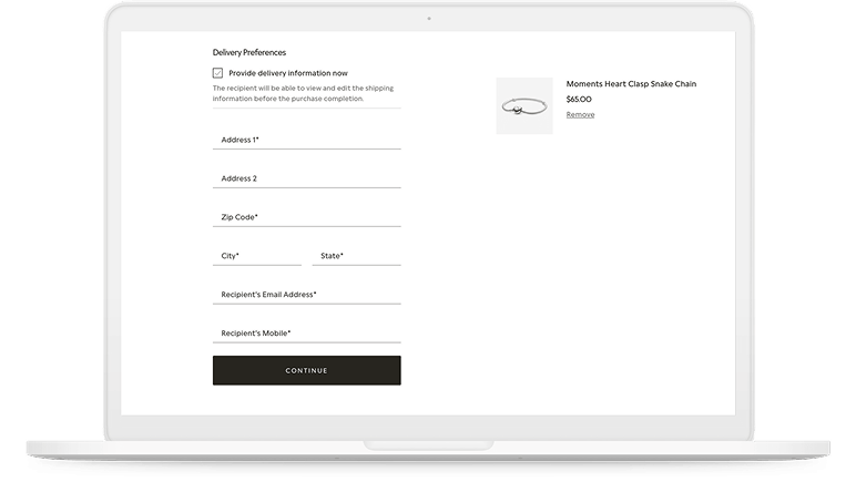 SmartGift delivery preferences